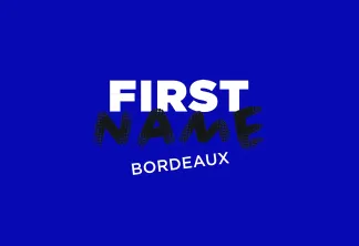 Logo du tournoi FIRST LEGO League Bordeaux sur fond bleu